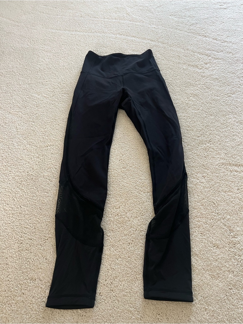 lululemon athletica Black High-Rise Mesh Panel Leggings